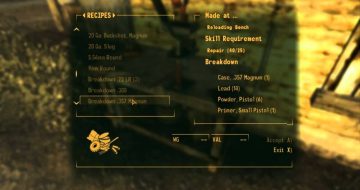 Fallout New Vegas Crafting