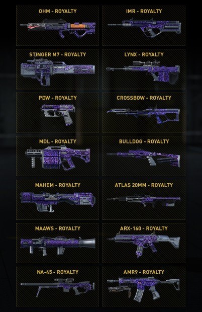 Call of Duty: Advanced Warfare Royalty Weapons now Available for PS4 and PC