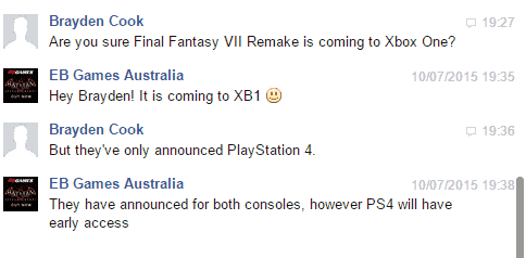 Final Fantasy VII is a PS4 Timed Exclusive, EB Games Listing Spotted