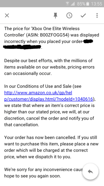 Amazon Cancelling Xbox Elite Controller Pre-orders After Listing Incorrect Price