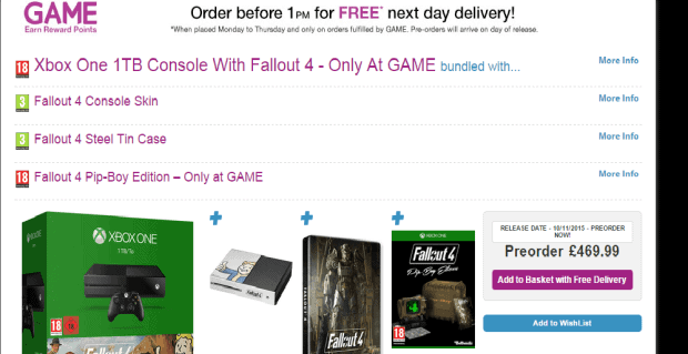 Xbox One 1TB Bundled With Fallout 4 PipBoy Edition Available at GAME
