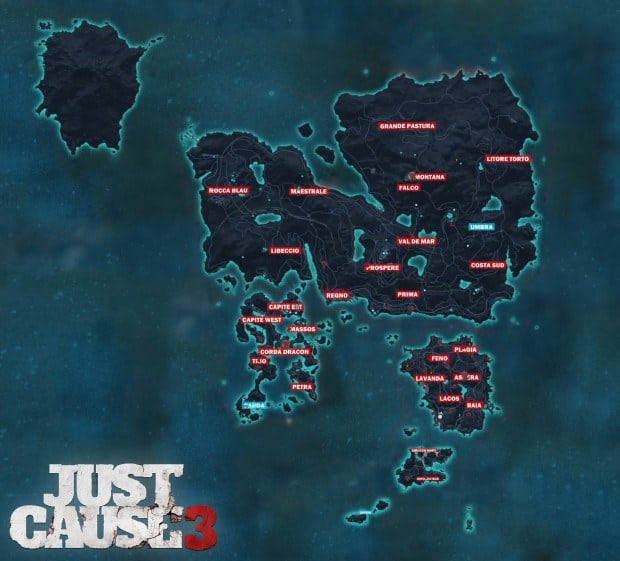 Here's a Look at the Full Just Cause 3 Map