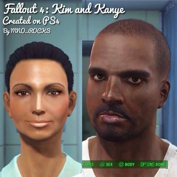 Fallout 4 Character Creation Famous Faces - Kim and Kanye