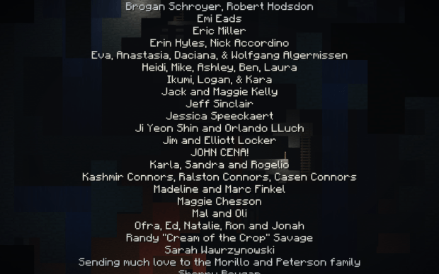 John Cena's Name Spotted in Minecraft: Story Mode Credits
