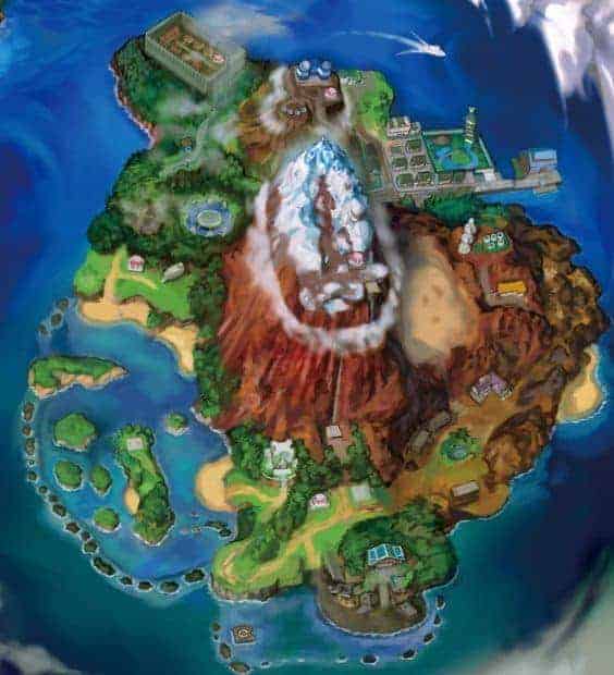 Pokemon Sun and Moon ALola Map - Island Two
