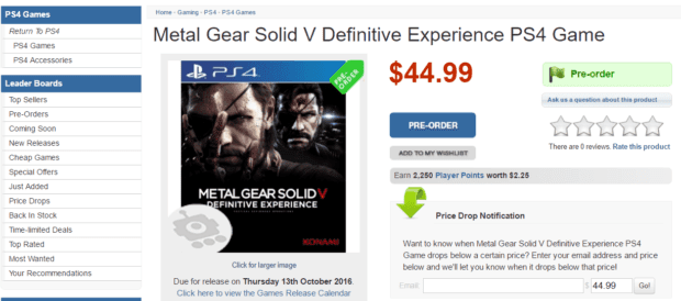 (Update) Metal Gear Solid V: Definitive Experience Includes Ground Zeroes, All DLC, No Chapter 3