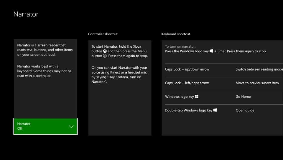 Xbox One Keyboard Shortcuts