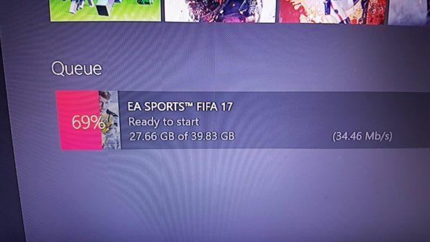 FIFA 17 File Size Is Touching 40GB on Xbox One
