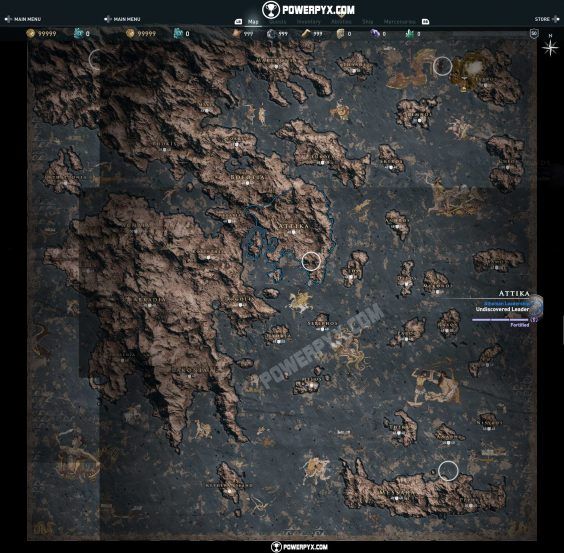 Assassin's Creed Odyssey World Map