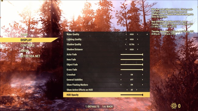Fallout 76 PC Graphical Settings