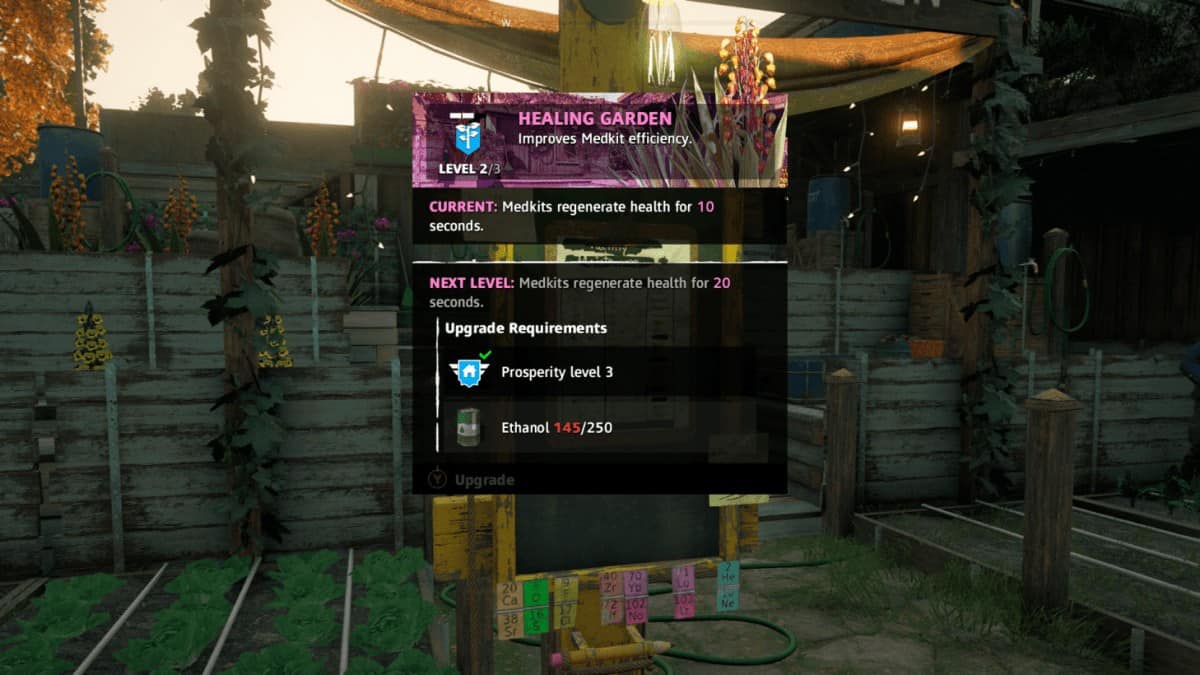 Far Cry New Dawn Prosperity Upgrades Guide – All Facilities, Ethanol Requirement