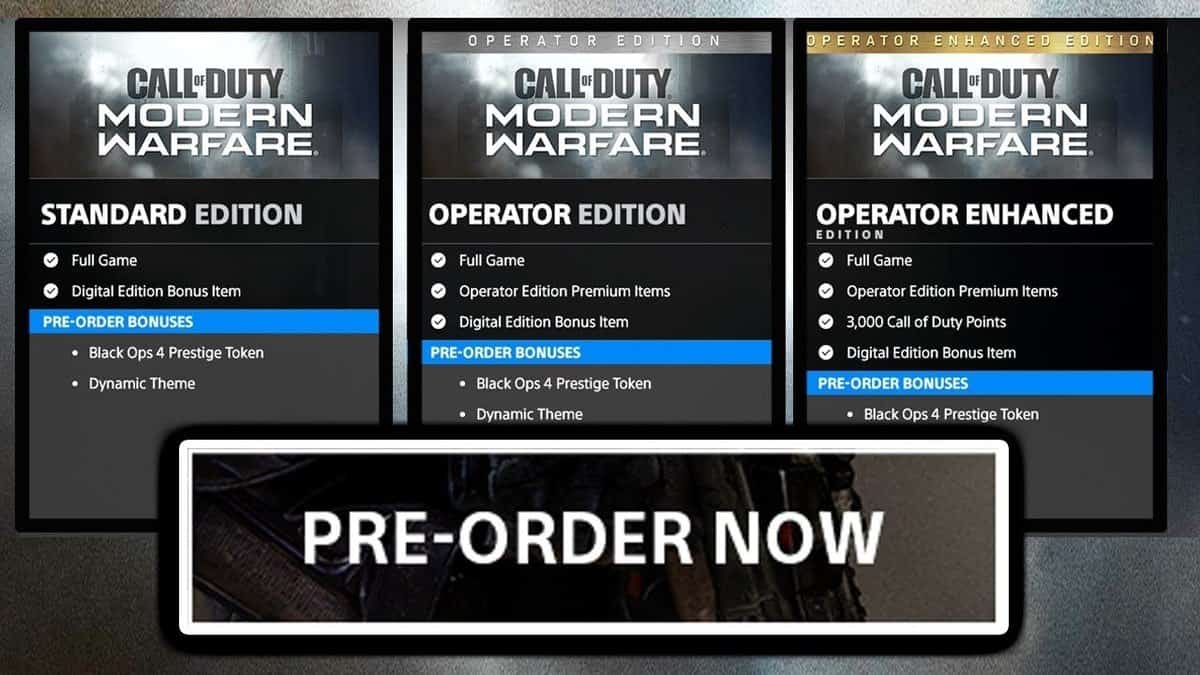 Call of Duty: Modern Warfare Pre Order Guide, Dark Edition, Precision Edition And More