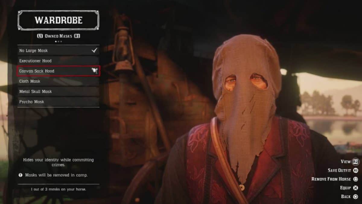 Red Dead Redemption 2 Masks Location