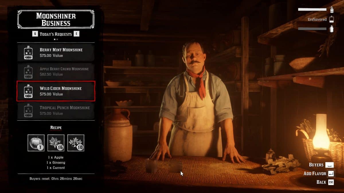 Red Dead Online Moonshine Recipes Guide