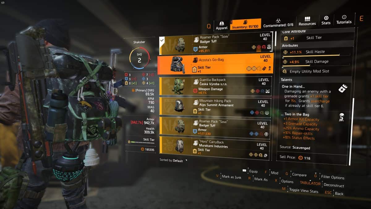 How To Get Acosta’s Go-Bag Exotic Backpack in The Division 2