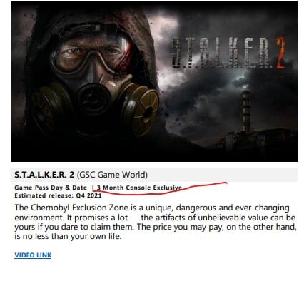STALKER 2 Is Going to Be An Xbox Exclusive for Atleast 3 Months