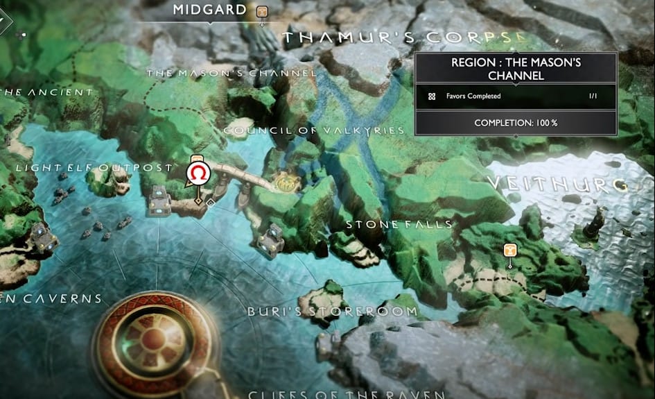 God of War Island of Light Treasure Map