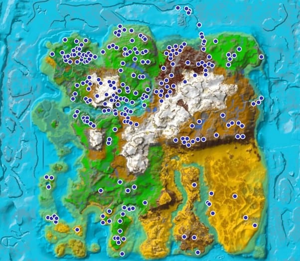 Ark Ragnarok Obsidian Locations Map