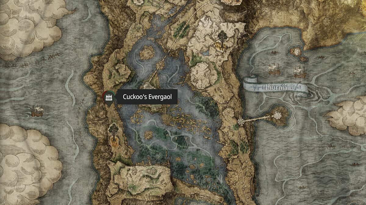 Elden Ring Cuckoo's Evergaol Location Map
