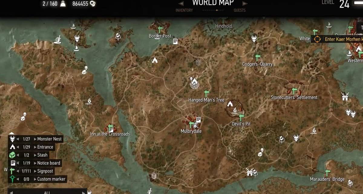 How To Unlock All Map Pins In The Witcher 3