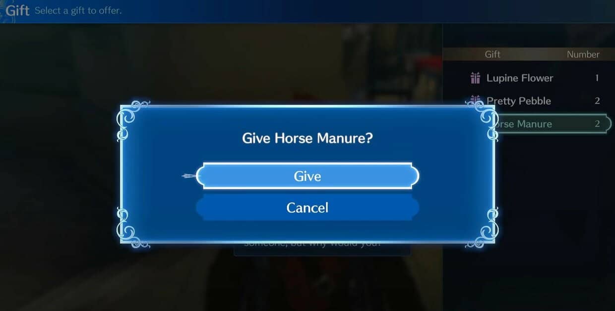 How To Use Horse Manure Gift In Fire Emblem Engage