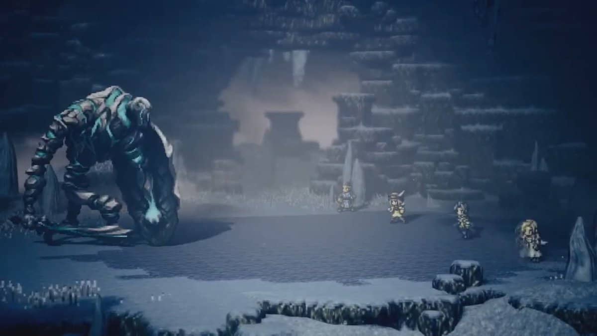 Guardian Of The First Flame boss fight in Octopath Traveler