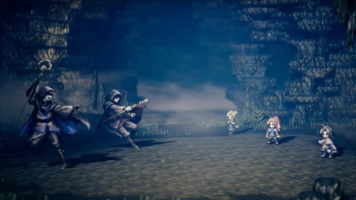Mystery Man and Shady Figure boss fight in Octopath Traveler
