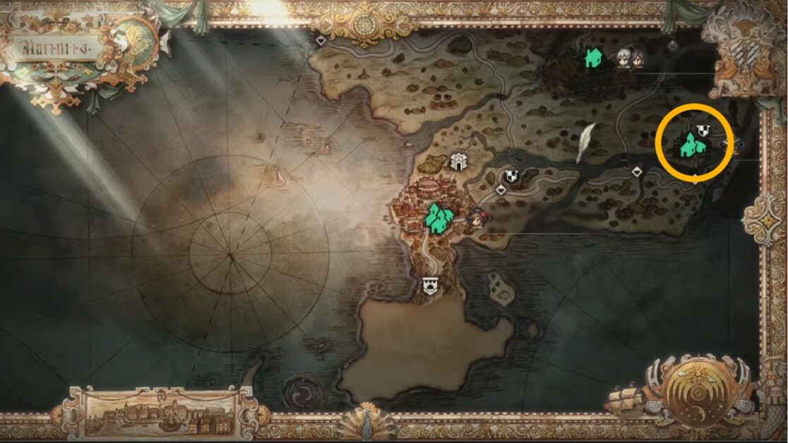 Thief guild map location in Octopath 2