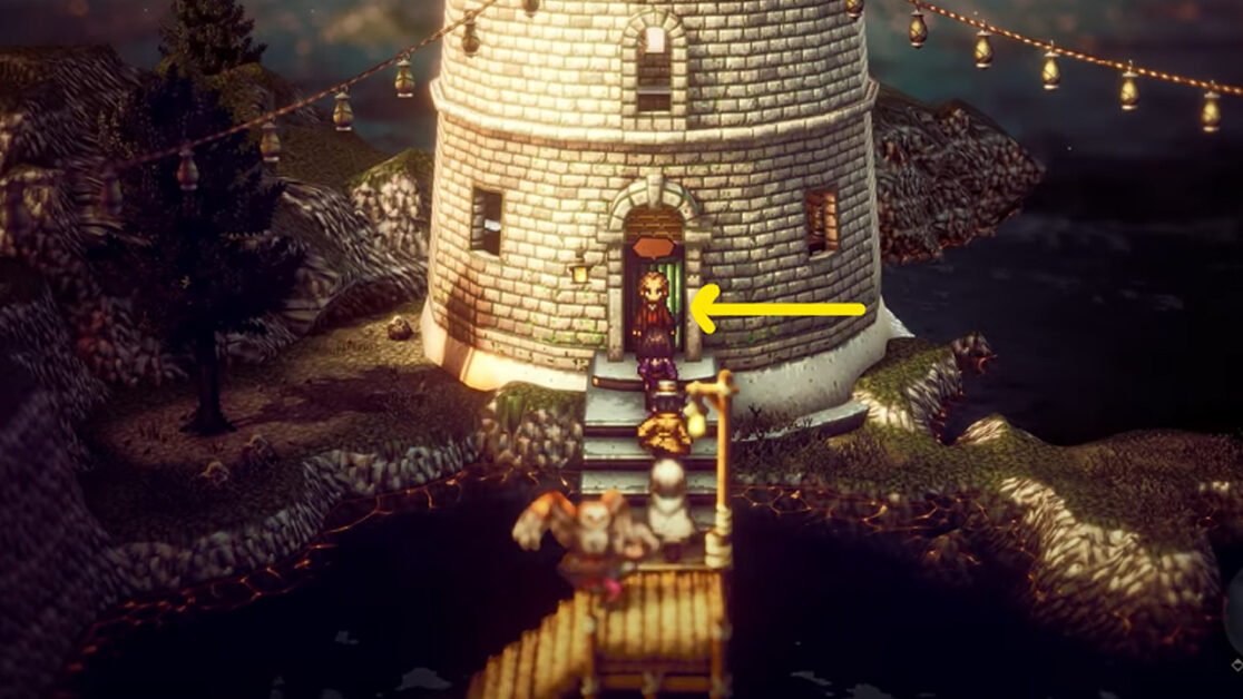 Meet the Lighthouse keeper to start the Octopath Traveler 2 Lighthouse Restoration quest.