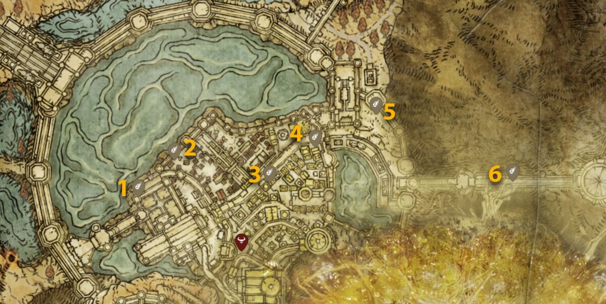 Somber Smithing Stone 6 map locations in Leyndell, Royal Capital