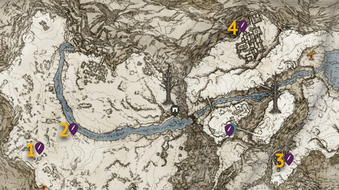 Elden Ring Stonesword Key map locations in Mountaintops of the Giants
