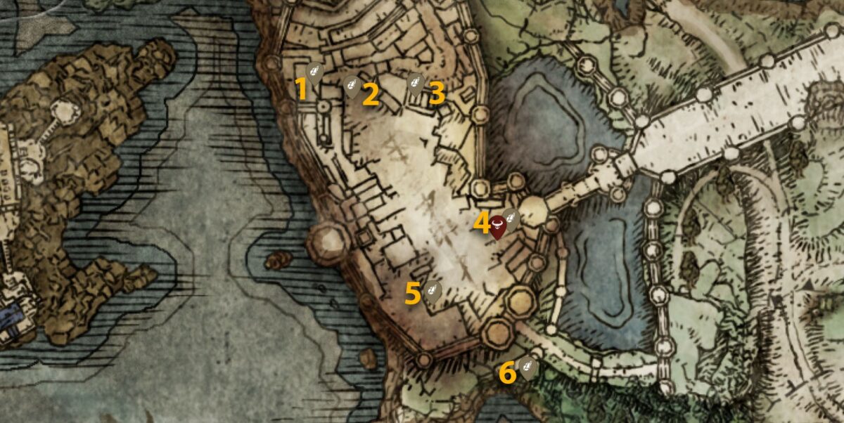 Stormveil Castle Smithing Stone 1 map locations in Elden Ring