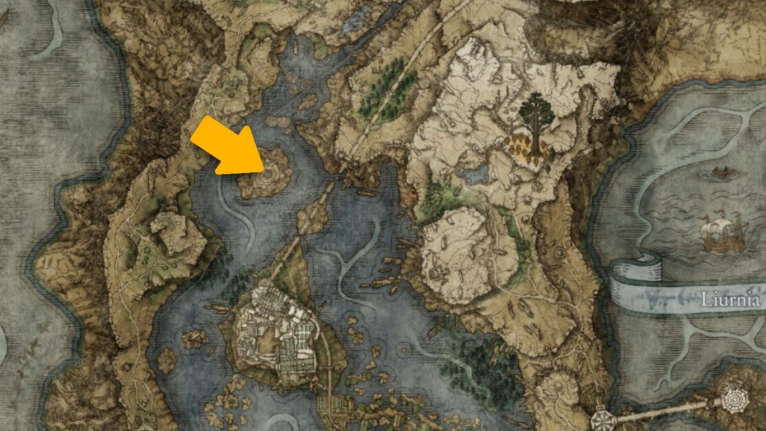 Testu's Rise map location in Elden Ring