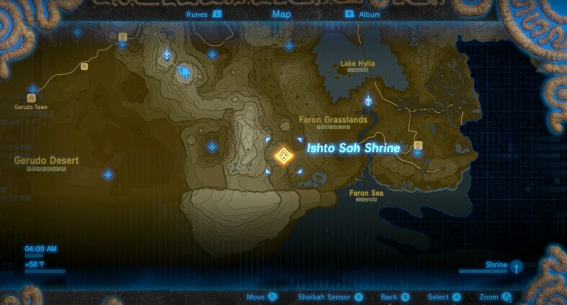 Ishto Soh Shrine location in Zelda BOTW