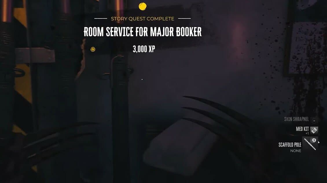 Room Service for Major Booker mission in Dead Island 2