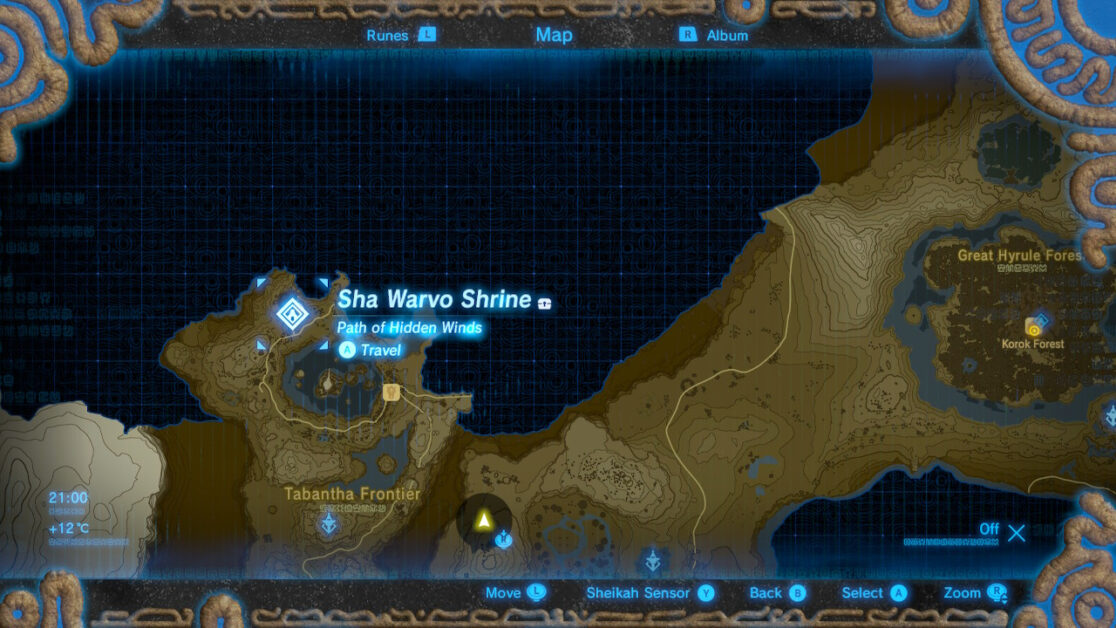 Sha Warvo Shrine location in Zelda BOTW