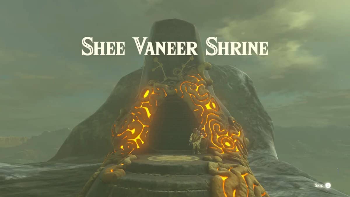 Shee Vaneer Shrine in Zelda Breath of the Wild