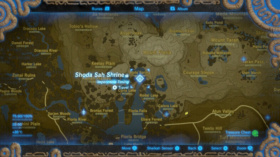 Shoda Sah Shrine location in Zelda BOTW