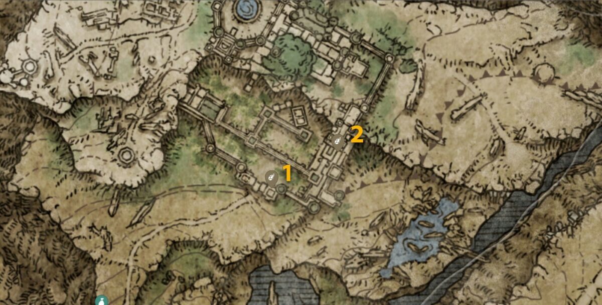 Caria Manor Somber Smithing Stone 3 map locations in Elden Ring