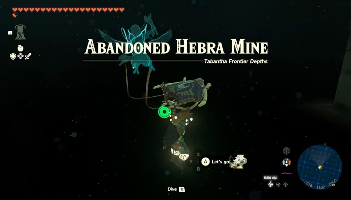 Abandoned Hebra Mine in Zelda Tears of the Kingdom