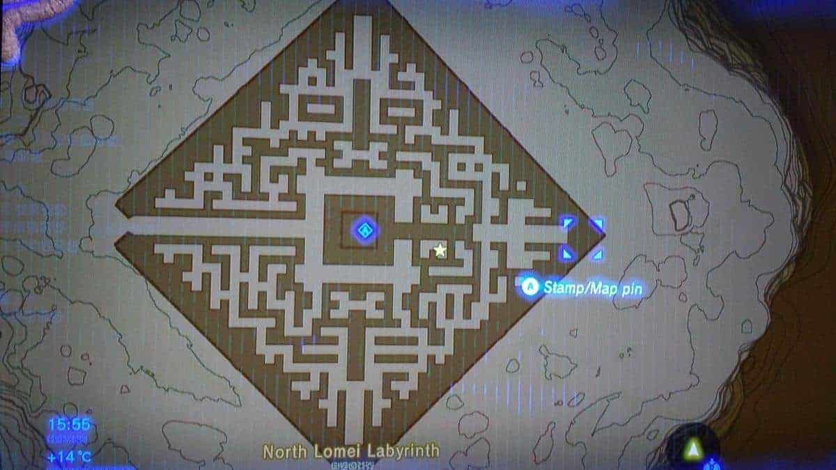 North Lomei Labyrinth location in Breath of the Wild