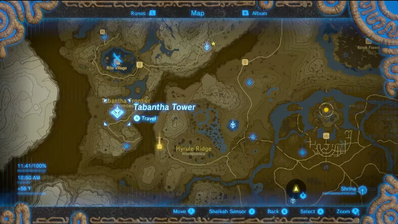 Tabantha Tower location in Breath of the Wild
