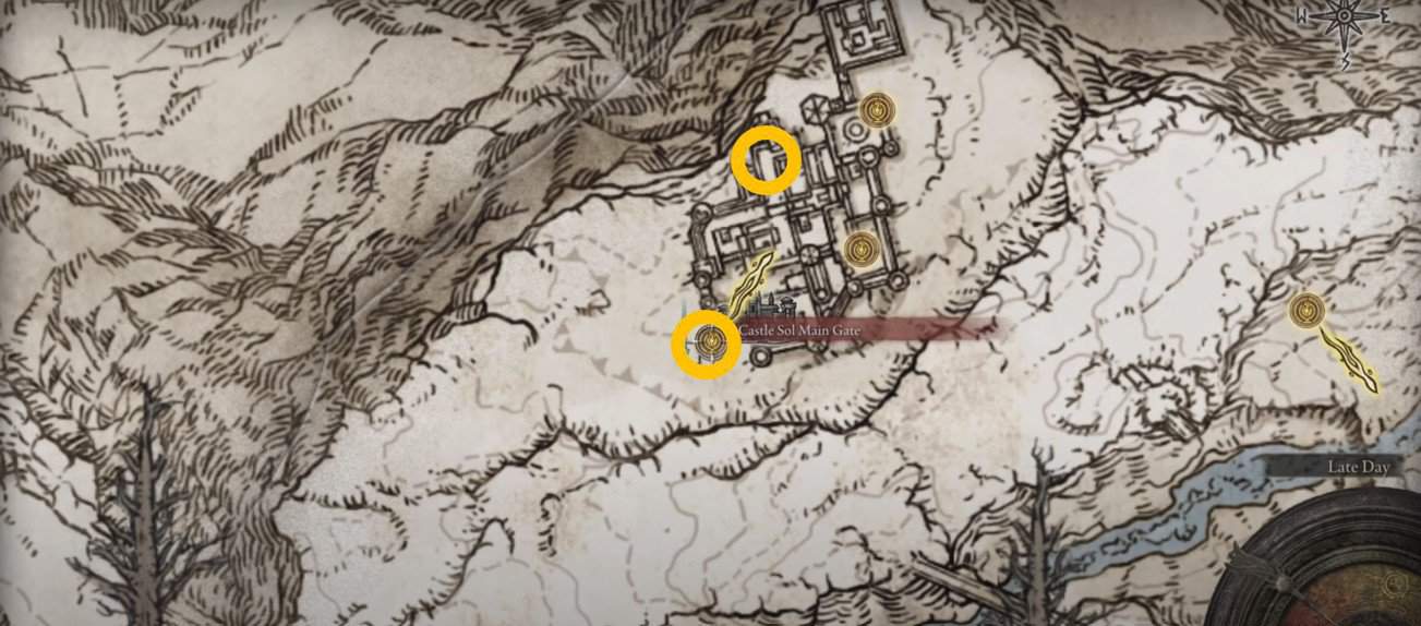 Banished Knight locations in Castle Sol