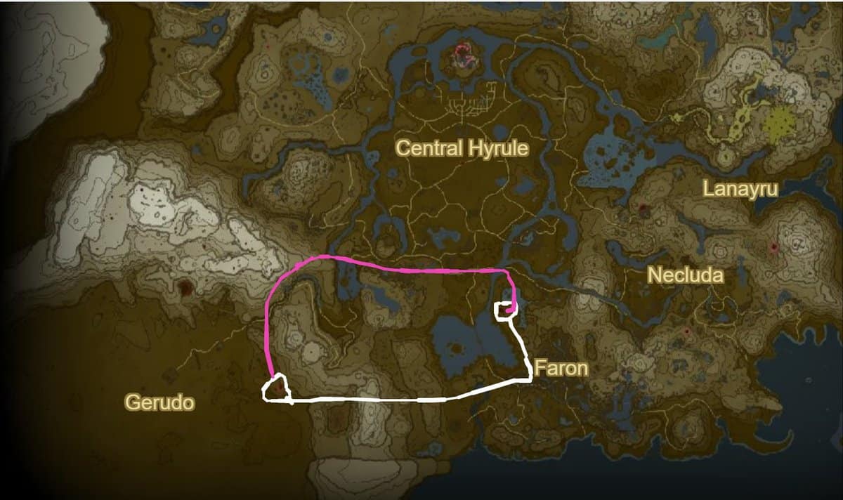 Farosh, the Lightning Dragon location in Zelda TotK