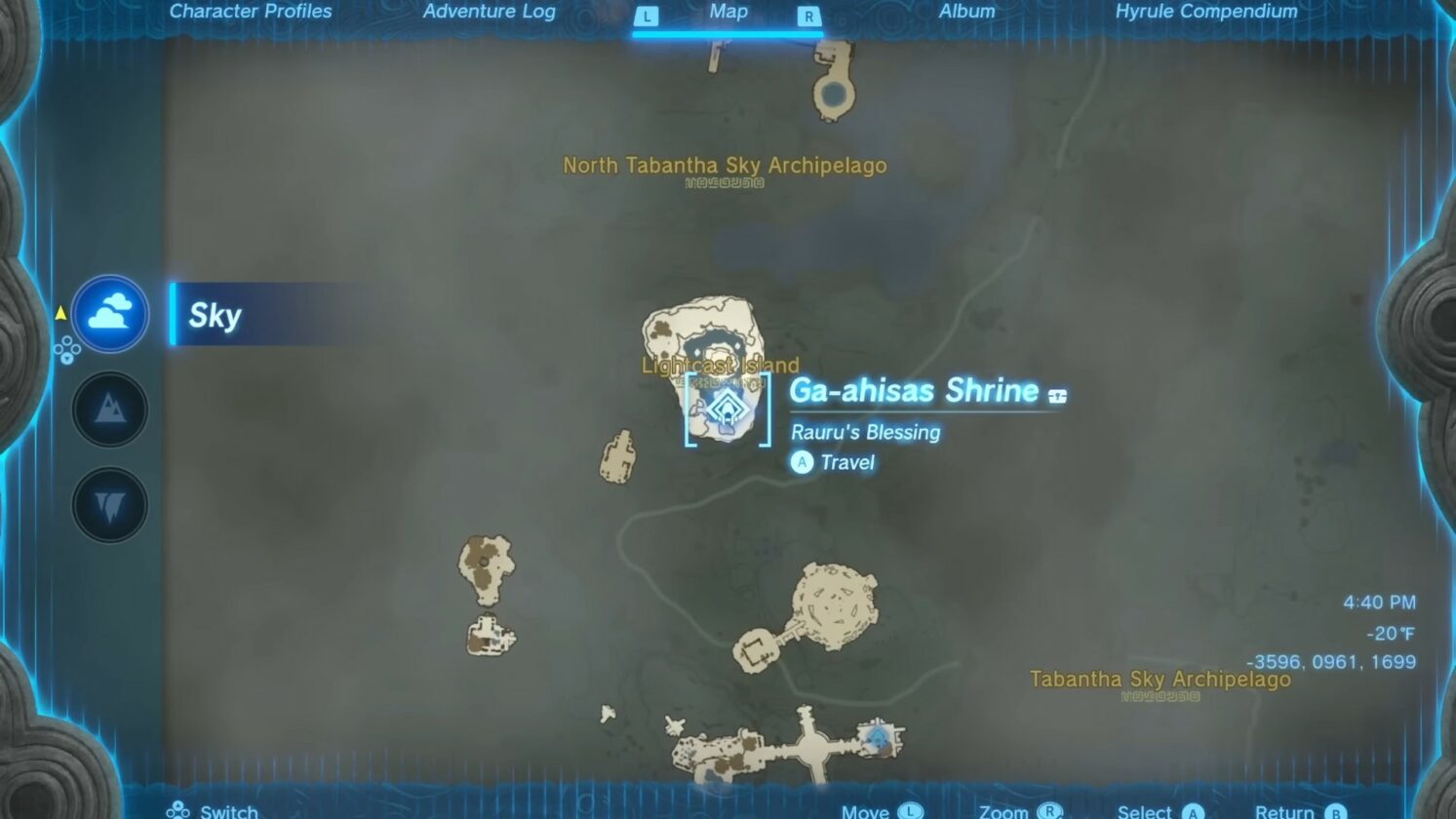 Ga-ahisas Shrine location in Zelda TotK