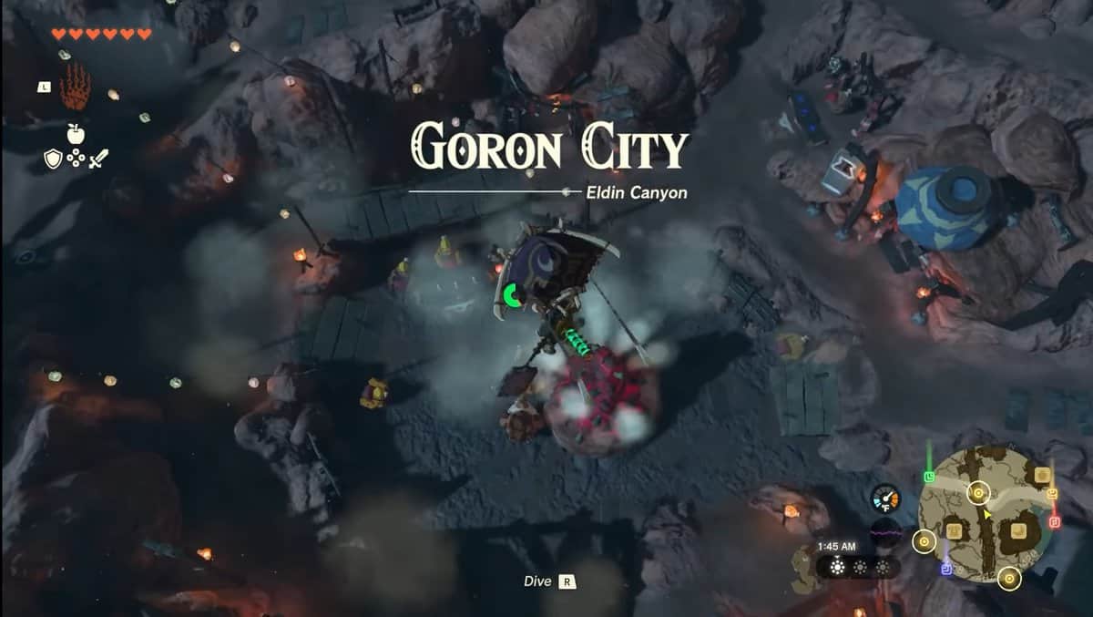 Zelda: Tears Of The Kingdom Goron City Location