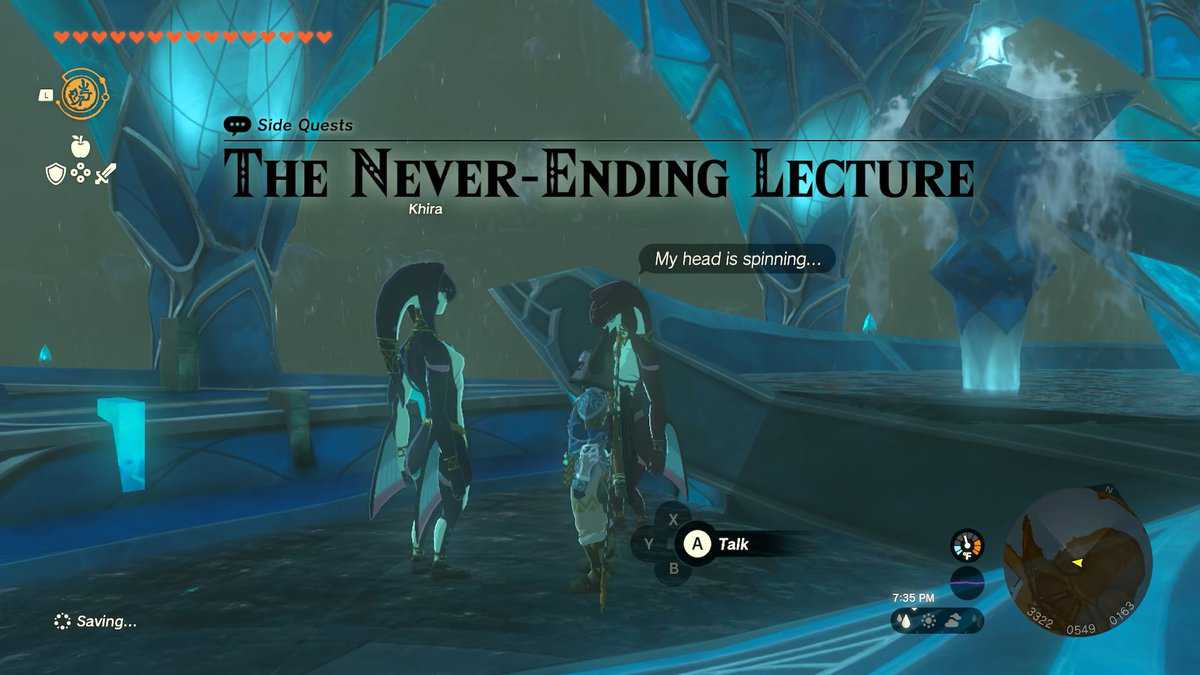 tears of the kingdom never ending lecture