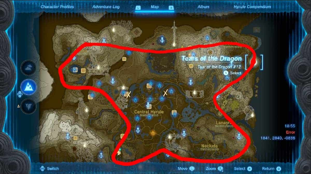 Light Dragon location in Zelda TotK