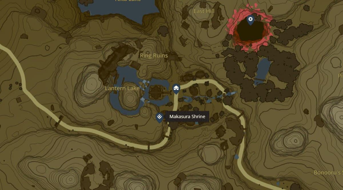 Makasura Shrine location in Zelda TotK