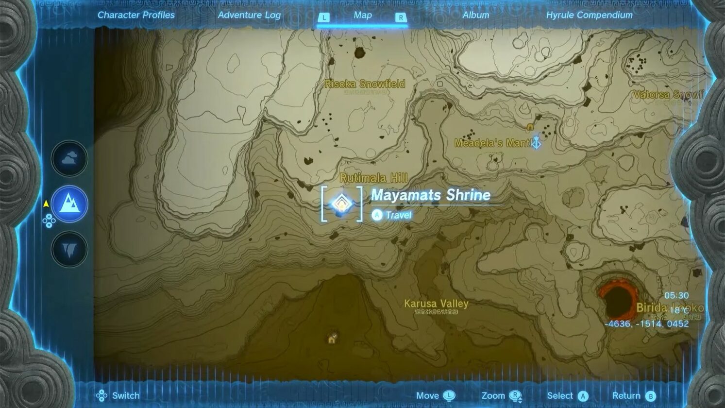 tears of the kingdom mayamats shrine location on map